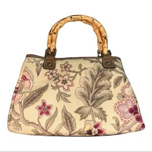 Y2K Vintage Floral Small Bamboo Handle Purse